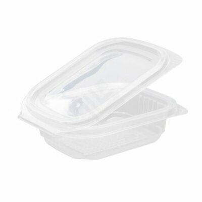 50 Rechteckbecher Feinkostbecher Verpackungsbecher mit Deckel 250ml klar 