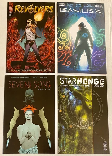 Indie Comic Lot Of 4 Revolvers #1, Basilisk #12, Seven Sons #5 & Starhenge #4