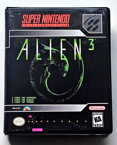 Alien 3 CUSTOM CASE ONLY Super Nintendo SNES Box BEST Quality Available ...
