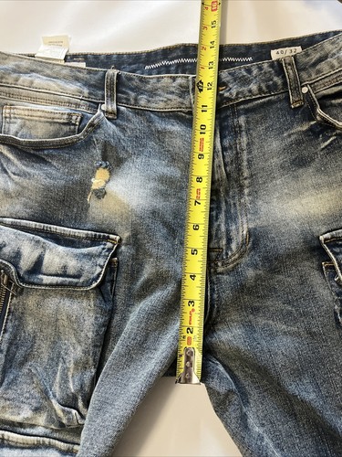 First Row Cargo Jeans Herren Gr. 40x32 Knie Destroyed Slim Schlagtaschen Distressed - Bild 7 von 17
