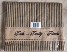 Country Farmhouse Table Runner 14 x 35 Striped Primitive NWT Rustic Gift Holiday