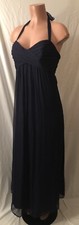 **Exclusive Midnight Blue Sheer Evening Gown**