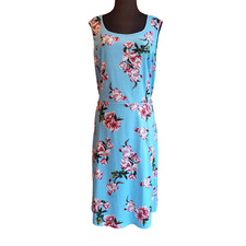 Riluence size 3XL NWT blue floral print sleeveless dress