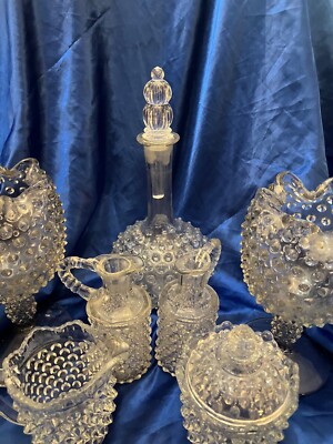 EAPG / Antique Vintage Contemporary Thousand Eye / Hobnail Glass Lot