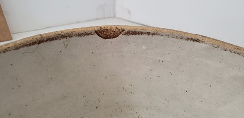 Antique Salt Glazed Primitive Stoneware Heavy Mixing Bowl Wide Rim 10.5” - Picture 3 of 8