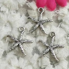 Free Ship 110 Pcs Antique Silver Starfish Charms Pendant 19X17MM H-1609