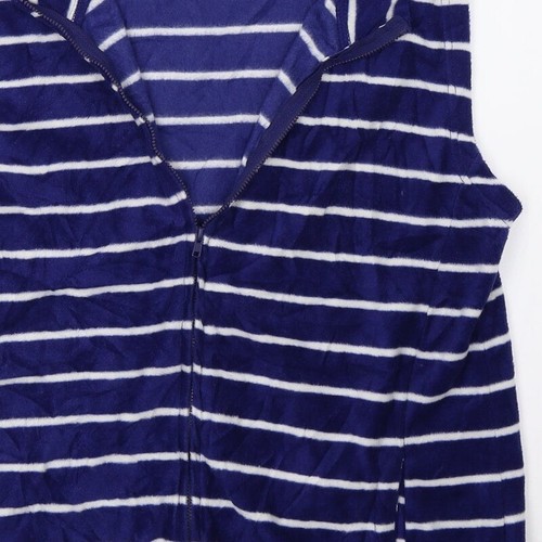 Abrigo chaleco original para mujer Essentials a rayas azules talla M - Imagen 11 de 12