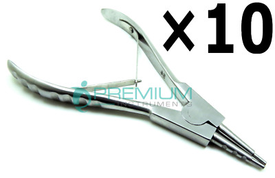 10 Pcs Body Piercing Tattoo Ring Opener 6'' Forceps 3 Notched Pliers Tools 