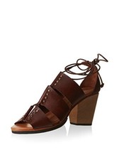 Hakei Damen Sandalen Katja Plateauschuhe, Pumps, Leder Braun, 39 EU