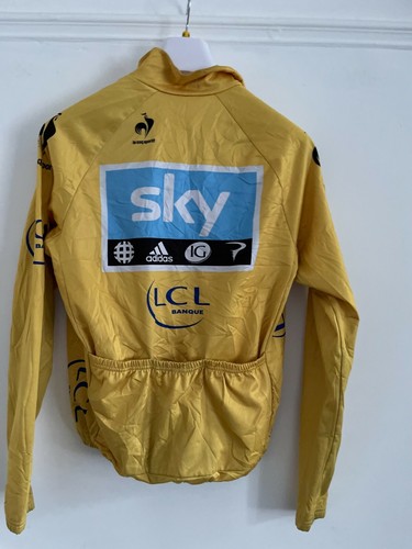 TOUR DE FRANCE 2012 YELLOW JERSEY TEAM SKY BRADLEY WIGGINS USED SIZE M R14 - Picture 3 of 3
