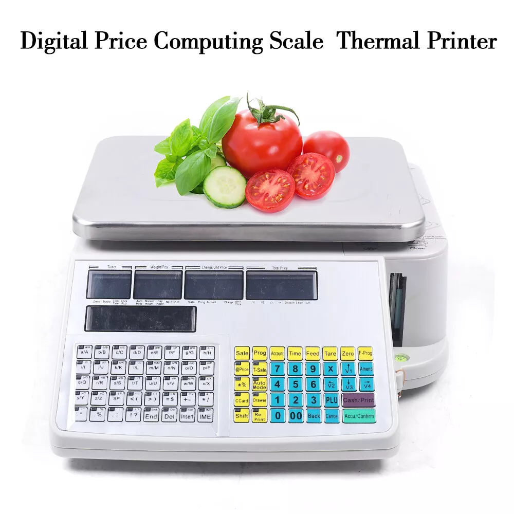 Price Computing Scale Commercial Food Scale w/ label Printer Food Weighing  Scale