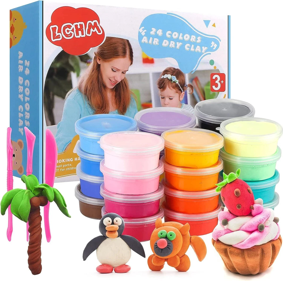 24 Colors of Air Dry Super Light Modeling Soft Set Clay with