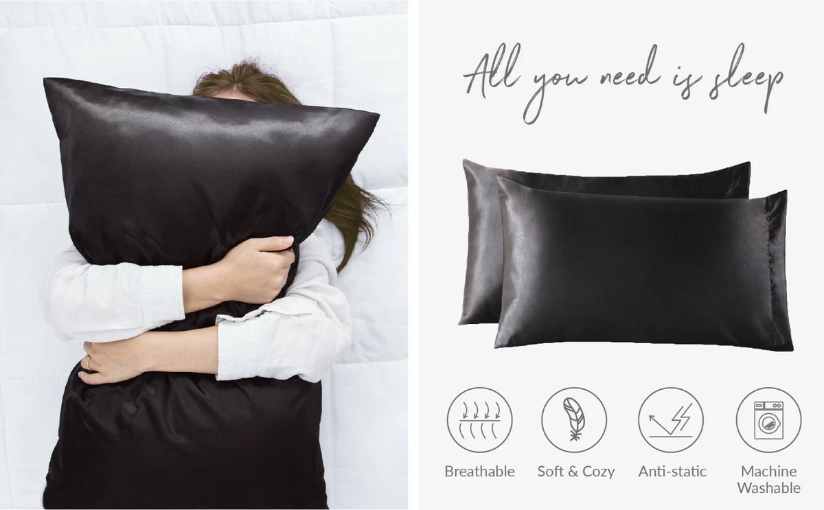 Large black hotsell pillow cases