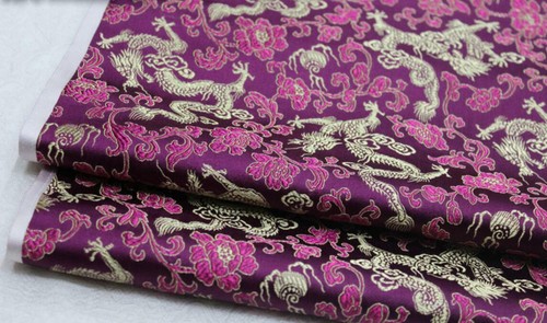 Faux Silk Brocade (Small Dragon) Jacquard Damask Kimono Fabric Material*BC1 - Picture 33 of 49