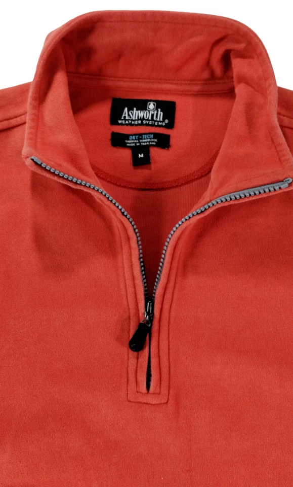 Pullover para hombre Ashworth Golf Dry Tech polar 1/4 cremallera naranja talla mediana (grande) Foto 4 de 4
