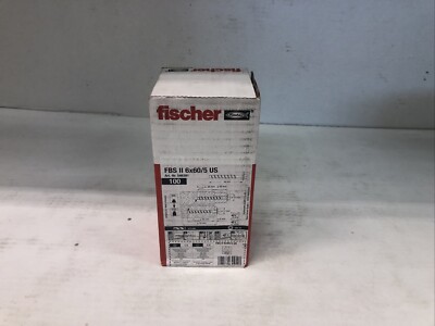 1 New Box Of 100 , fischer , 546391,FBS ll 6x60/5 US, 60mm/17mm, Cement Screws*-