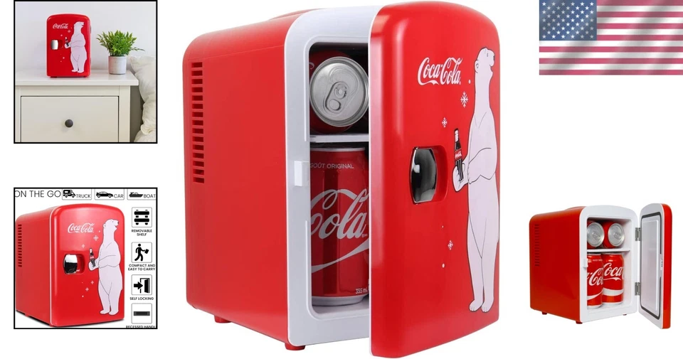Coca-Cola Polar Bear Fridge - Compact 4L Mini Cooler with Dual Power Options - Image 2 of 4