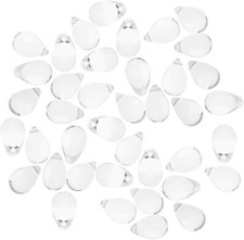 10 Teardrop Beads Czech Glass Clear Mermaid Tears Jewelry Supplies 9mm