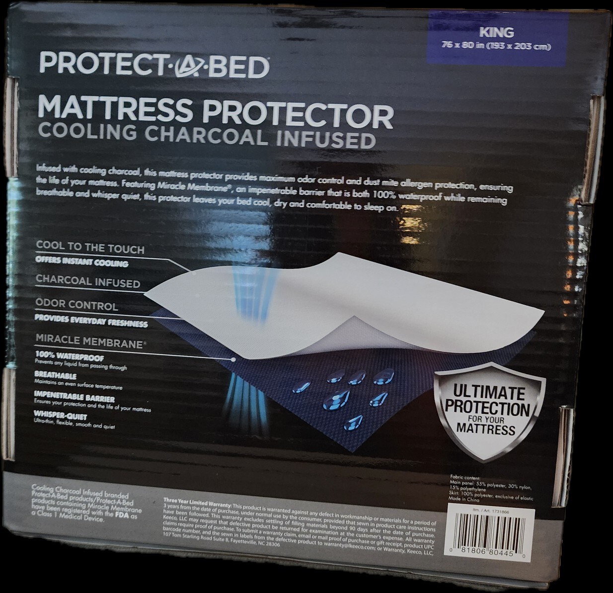 Mattress Protector KING Size Protect A Bed Cooling Charcoal Infused-image