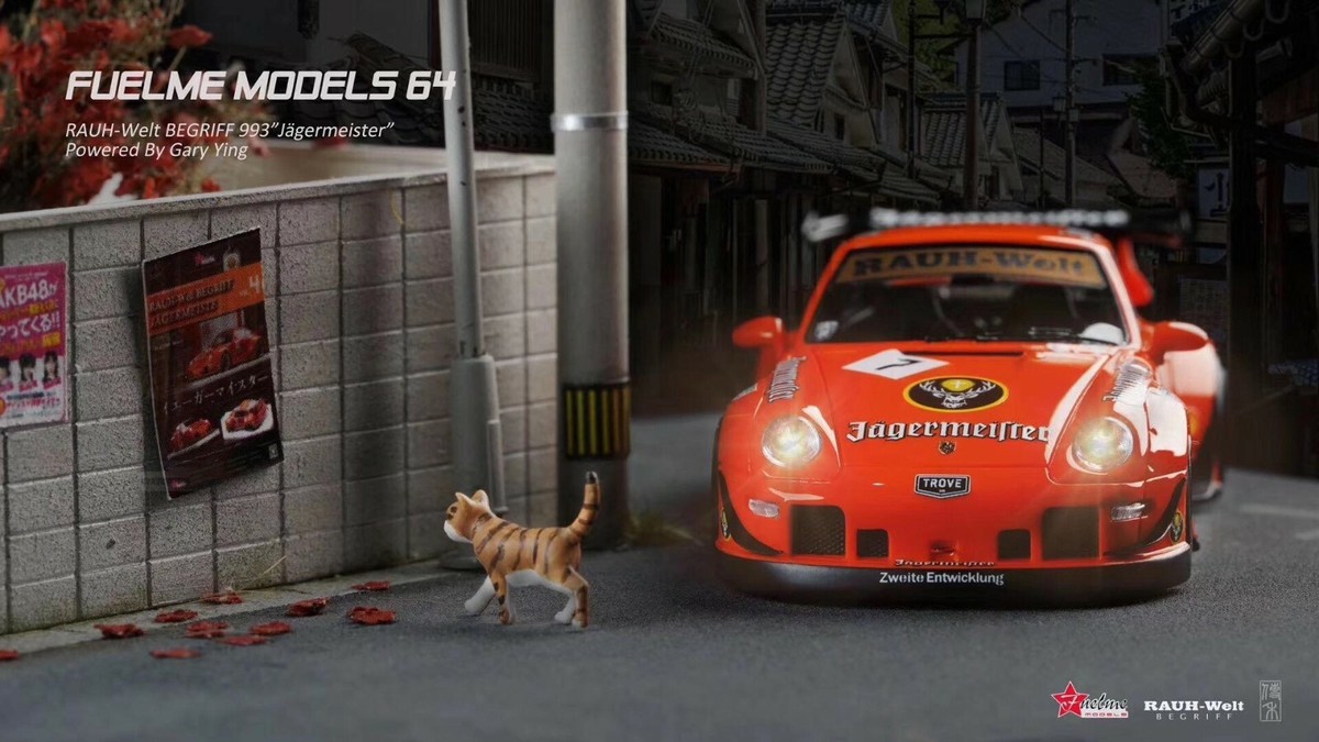 1/64 Fuelme Porsche 993 Rocket Bunny RWB Jagermeister Ltd 999 pcs