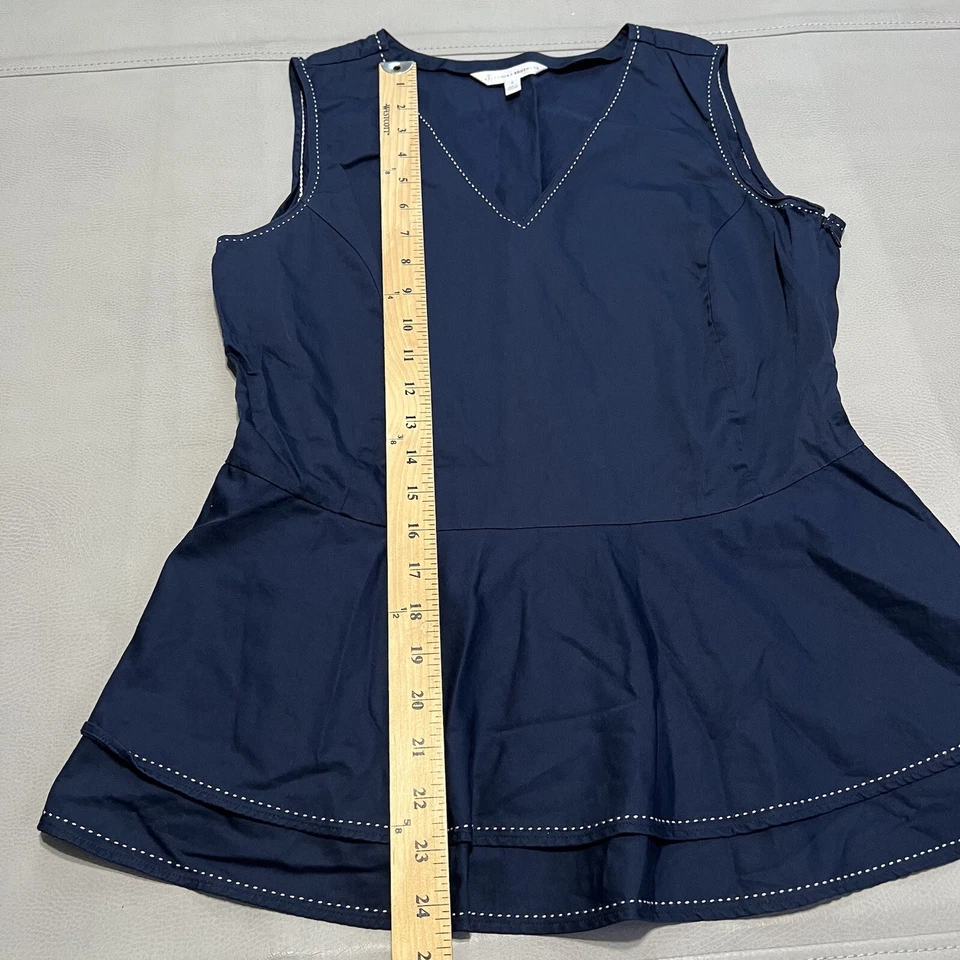 Brooks Brothers Navy V-Neck Sleeveless Preppy Nautical Girl Dress Youth-8-9153 - Image 3 of 4