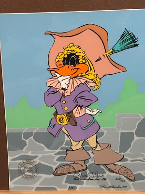 Chuck Jones ''Daffy Cavalier'' LE Hand-painted Cel,  Signed, COA, 1988 340/500