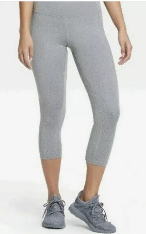 All In Motion Women's High Rise Capri Leggings M Gray From Target NEW