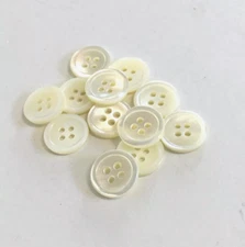 24 Buttons Off White Natural Real Shell 4-Hole Sew Through Sewing 15 mm #WH49