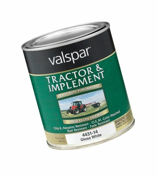 Valspar 443214 Gloss White Tractor and Implement Paint 1 Quart for