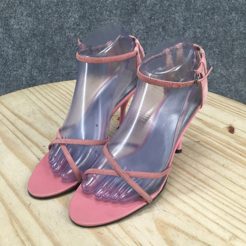 BCBGirls Tacones Mujer 5 Informales Hebilla Correa Cruzada Tobillo Tirantes Rosa Gamuza Foto 3 de 4