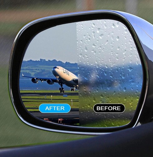 2PCS Voiture Rétroviseur Aile Film Imperméable Anti-Brouillard Hydrophobe Autocollant - Photo 3/10