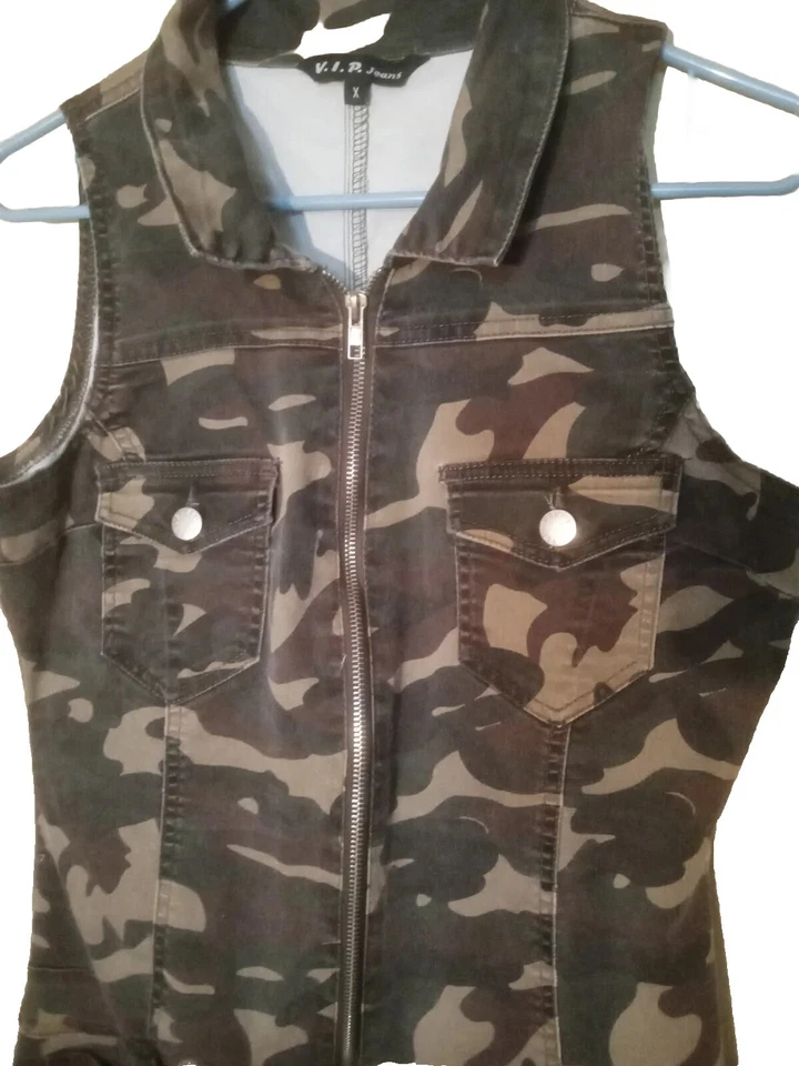 Mujeres Monos Estampado Camuflaje Mameluco Damas Informal Sin Mangas Foto 4 de 4