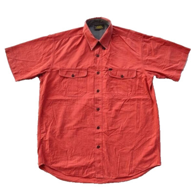 Camel Trophy Adventure Wear Men's Safari Shirt Red Orange Size L-XL 23x30