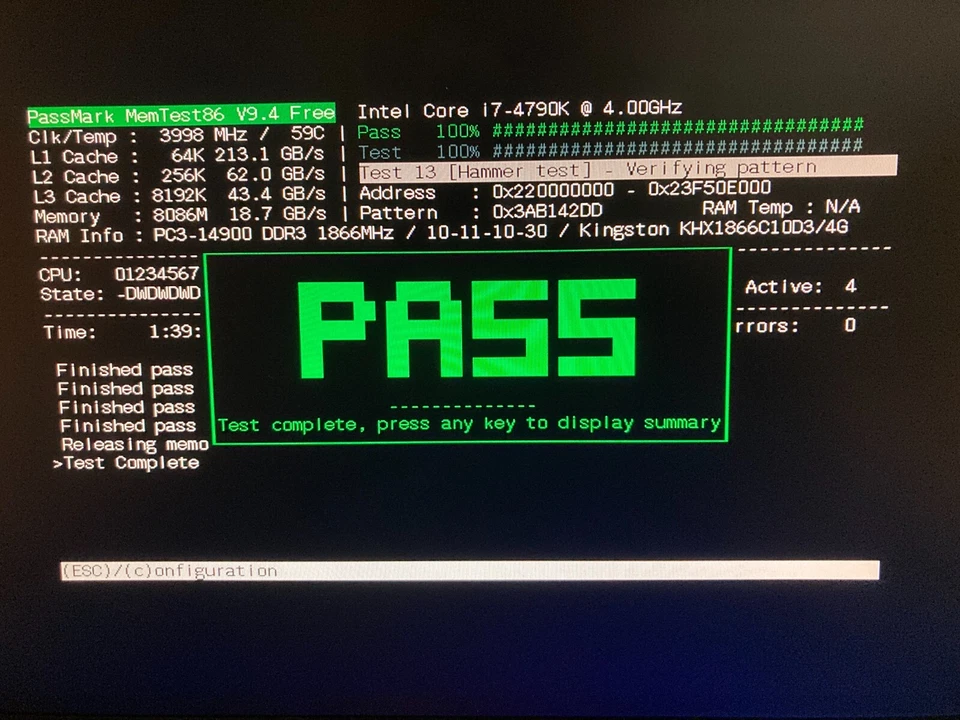 Kingston 8 GB DIMM 1866 MHz PC3-14900 DDR3 SDRAM Memory (HX318C10FBK2/8) - Image 2 of 4