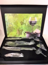 8 PIECE WINE AND CHEESE BAR SET NEW IN BOX14"X10"X1.5" OPENED ONLY FOR PHOTOS