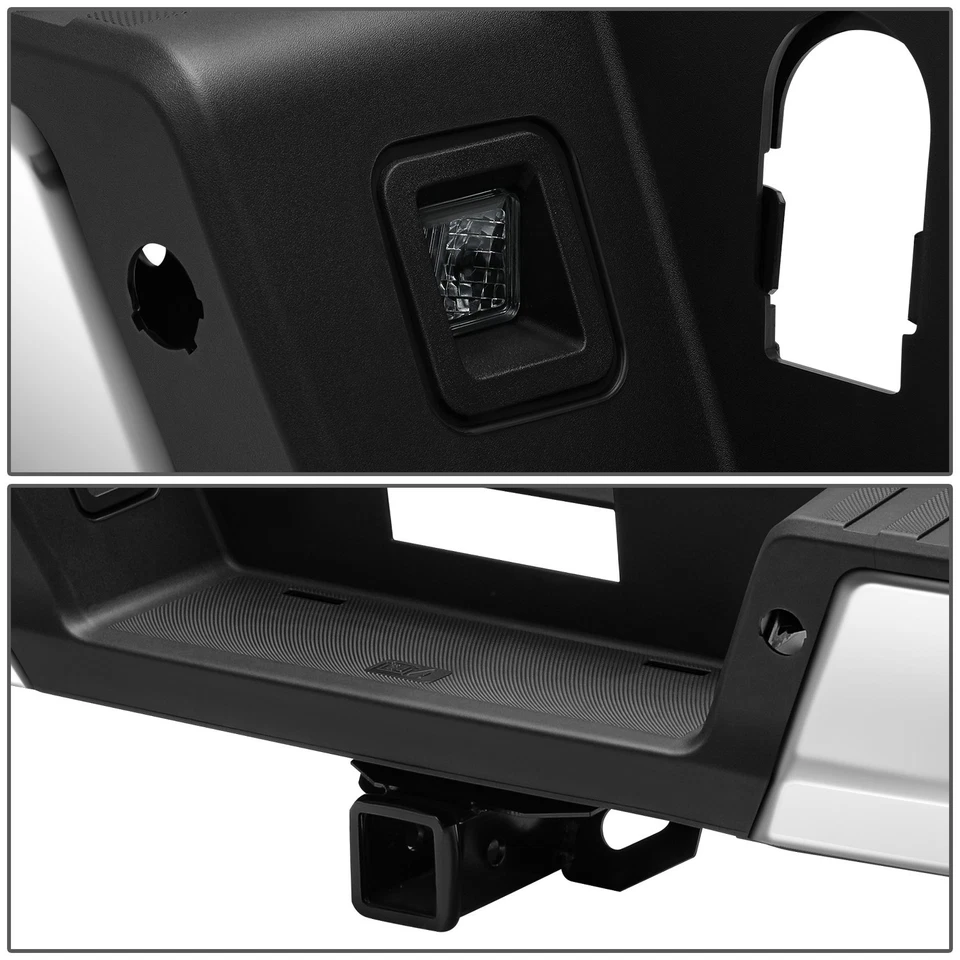 For 2021-2023 Ford F150 Rear Step Bumper Assembly w/ Park Sensor Holes Chrome - Image 3 of 4