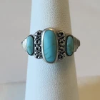 Vintage Sterling Silver 925 Turquoise Ring Size 6 Jewelry 4.8 Grams