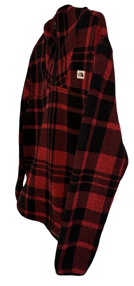 Sudadera con capucha pulóver Campshire The North Face TNF para mujer mediana Buffalo a cuadros 1/4 cremallera Foto 3 de 4