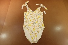 Old Navy Womens Size Medium Floral Tie-Shoulder V-Neck Rib-Knit Bodysuit NWT