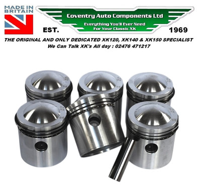 Jaguar XK120 XK140 XK150 3.4Ltr Piston Set +.020'' Oversize County (8:1)& Rings