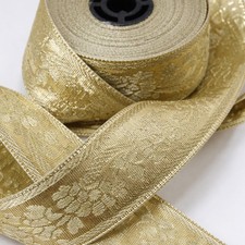 Borte 1M Bordüre lfm Goldborte Webband Sariborte Mittelalter Gold Breit 35mm