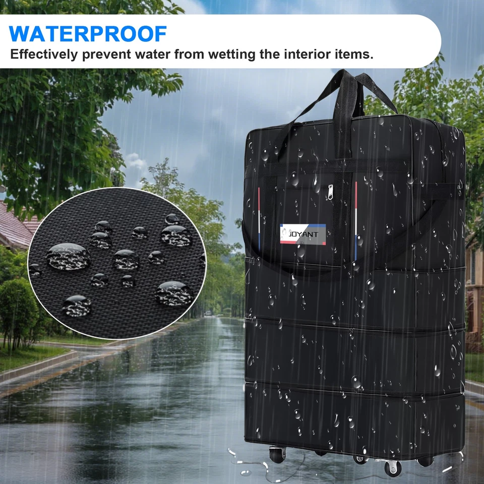 Expandable Rolling Duffle Bag w/ Wheels Carry On Collapsible Luggage Bag 32" 42" - Image 2 of 4