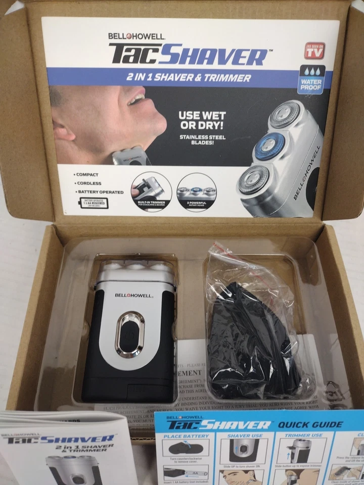 Bell Howell Tac Afeitadora Bigote y Barba Afeitadora Rotativa con Recortadora Pop-Up USADA Foto 2 de 4