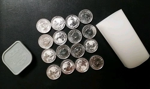 2024 .999 Silver Britannia 1/10th ozt FULL TUBE OF 16 BU Bullion King Charles