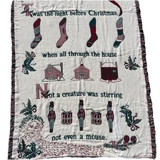Christmas Blanket “Twas The Night Before Christmas…”  44x68 inches 