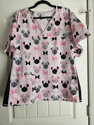 Disney 4XL Minnie Mouse Print Cotton Scrub Top