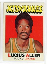 1971-72 Topps LUCIUS ALLEN Card #27 EX+ Condition - SET BREAK!