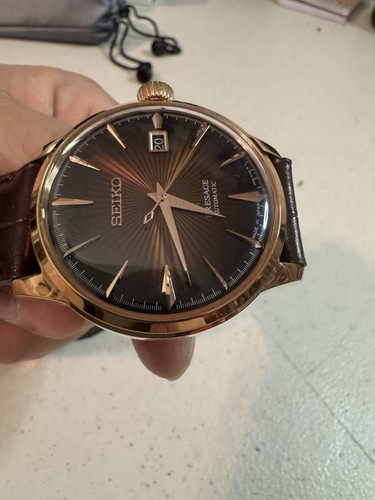 Seiko Presage Automatic. Brown/ Coffee Color Dial With Gold Case. Leather Strap - Picture 7 of 7