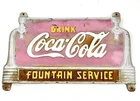 Vintage 1940s Coca-Cola Cast Iron Fountain Service Sign 20” Heavy Original