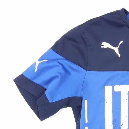 Puma Boys Blue Football Jersey T-Shirt - Size M - Picture 12 of 12